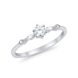 Petite Dainty Engagement Ring Marquise Simulated CZ 925 Sterling Silver