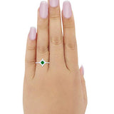 Cluster Wedding Ring Marquise Simulated Green Emerald CZ 925 Sterling Silver