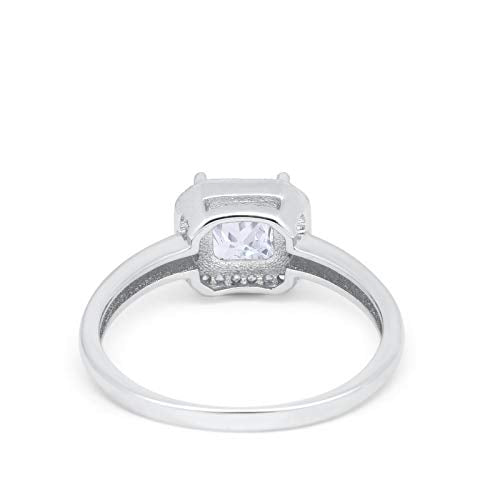 Wedding Ring Princess Cut Simulated CZ 925 Sterling Silver