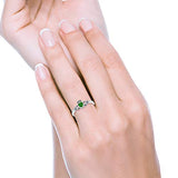 Irish Claddagh Simulated Green Emerald CZ Heart Promise Ring 925 Sterling Silver