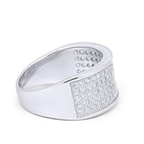 Half Eternity Wedding Ring Band 6 Row Pave Simulated CZ 925 Sterling Silver