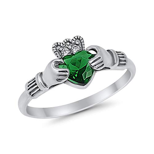 Halo Split Shank Vintage Style Simulated Green Emerald CZ Engagement Bridal Ring 925 Sterling Silver