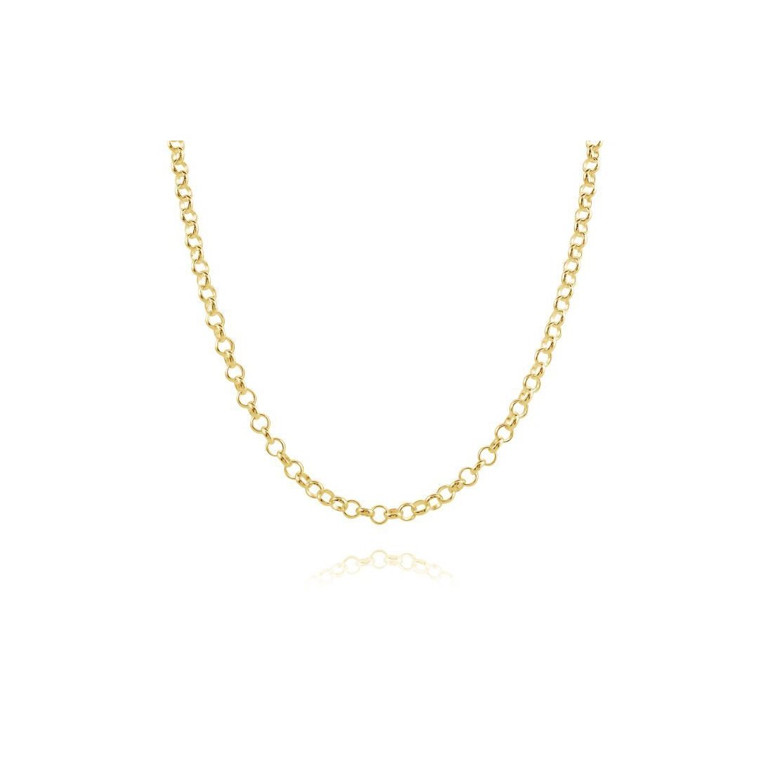 1.8MM 020 Yellow Gold Rolo Chain .925 Sterling Silver Length 16"-22"