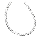 1.3MM 030 Rhodium Plated Curb Chain .925 Sterling Silver Length 16"-22" Inches