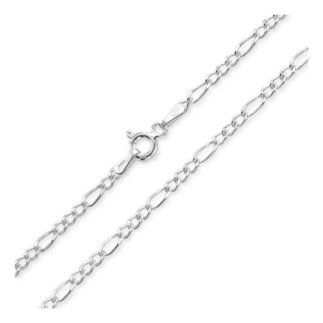 4MM 100 Figaro Link Chain .925 Solid Sterling Silver Sizes 7"-36" Inches