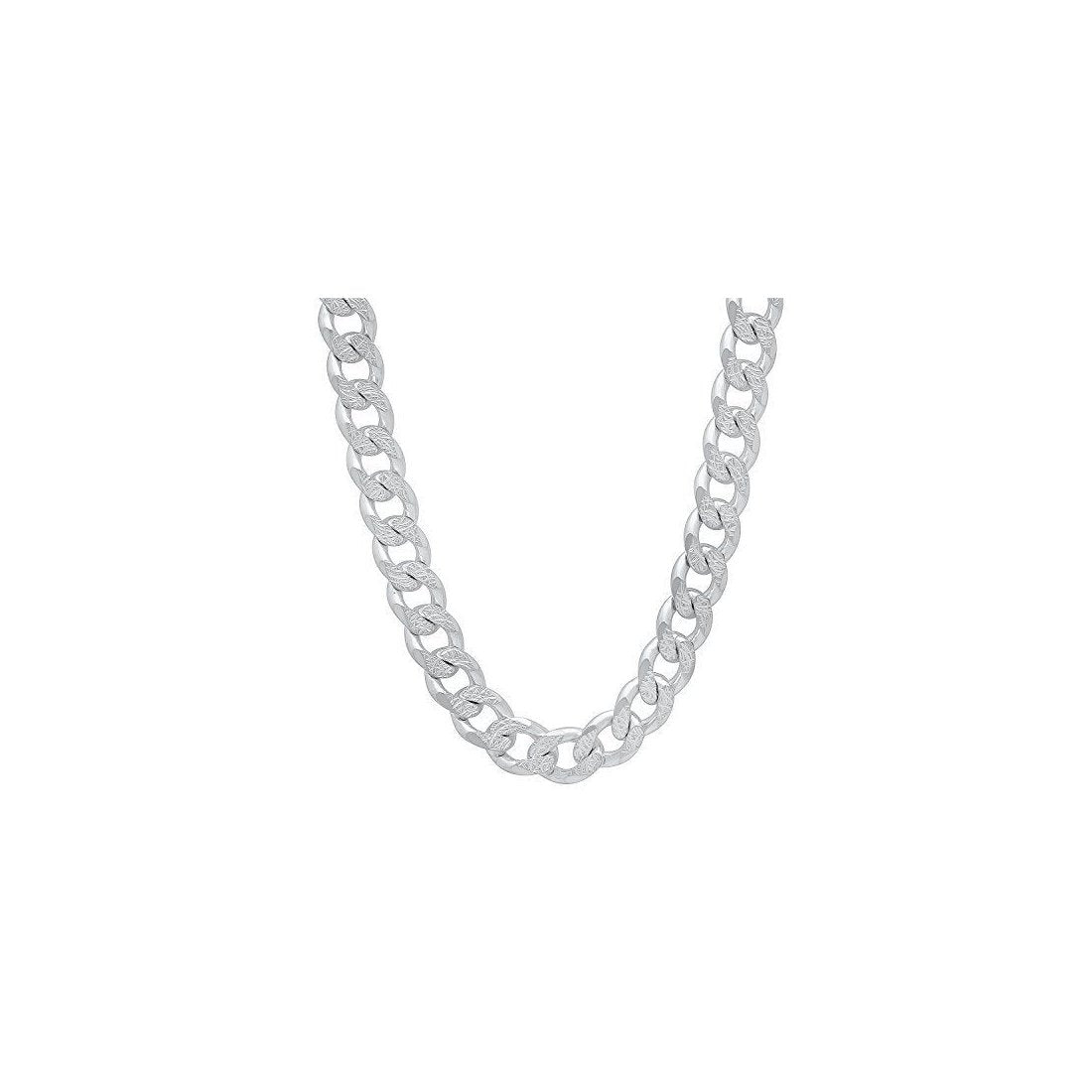 15.5MM 350 Flat Curb Chain .925 Solid Sterling Silver Sizes 8"-32"