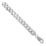 4MM 100 Flat Pave Curb Chain .925 Solid Sterling Silver Sizes 8"-30" Inches