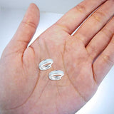 Hoop Huggie Earrings Lab Created White Opal 925 Sterling Silver (12mm)