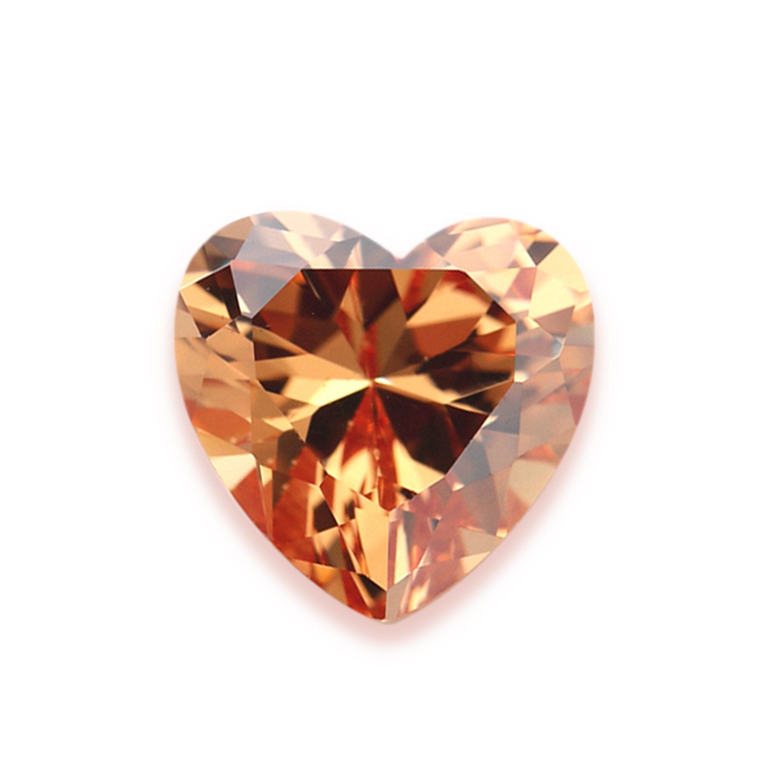 (Pack of 5) Heart Simulated Champagne CZ