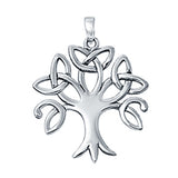Celtic Silver Trinity Tree Pendant Charm 925 Sterling Silver