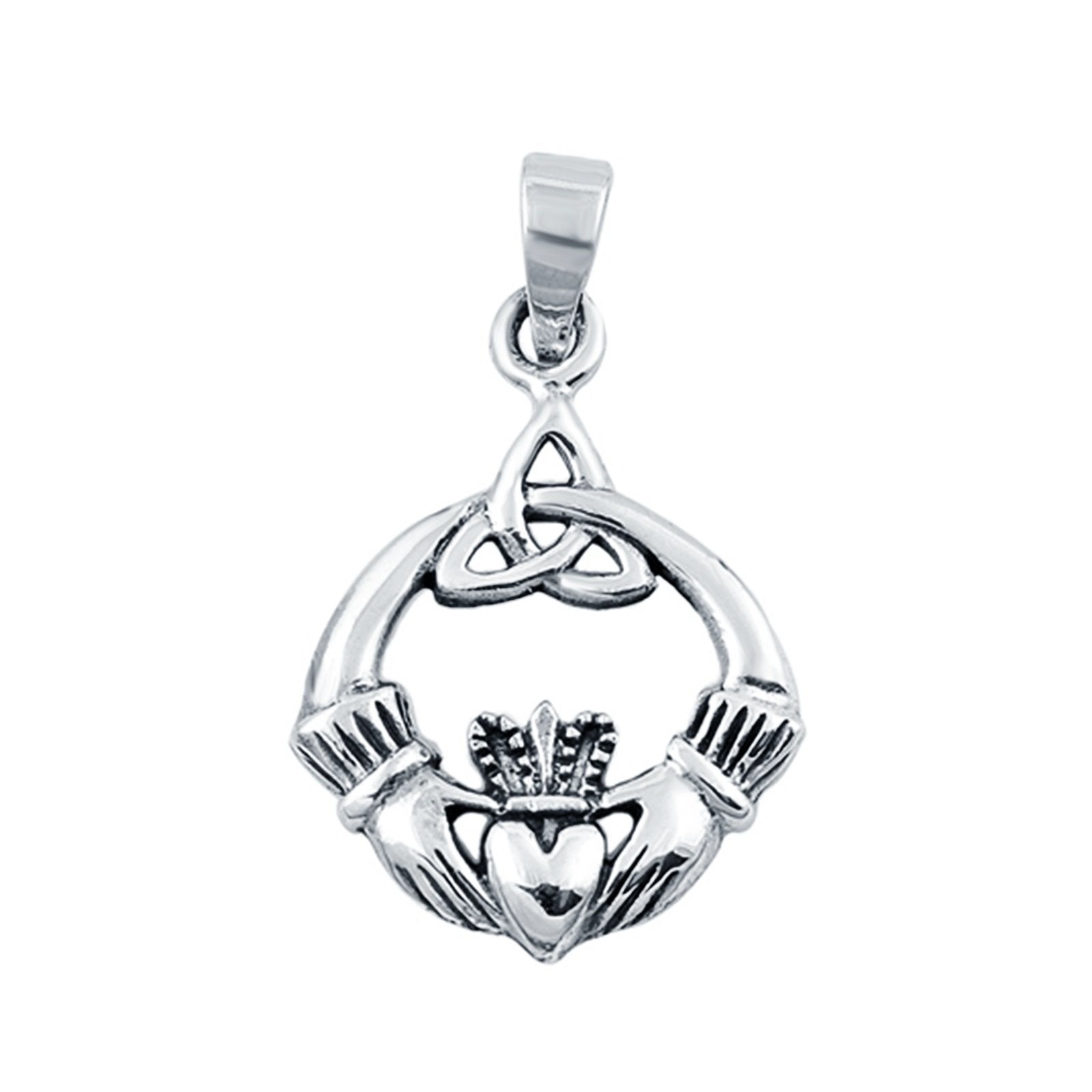Celtic Claddagh Pendant Charm Fashion Jewelry 925 Sterling Silver