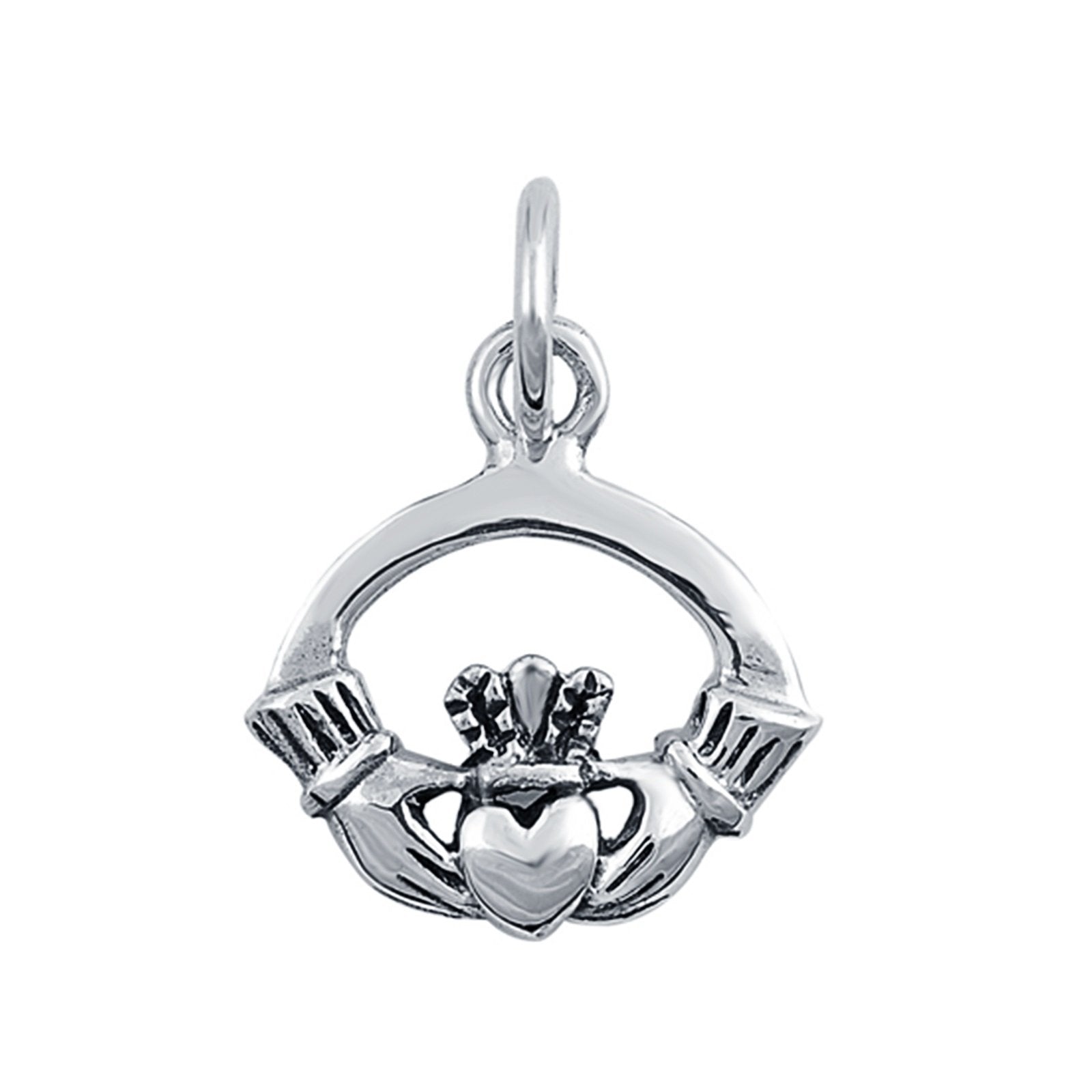 925 Sterling Silver Claddagh Charm Pendant