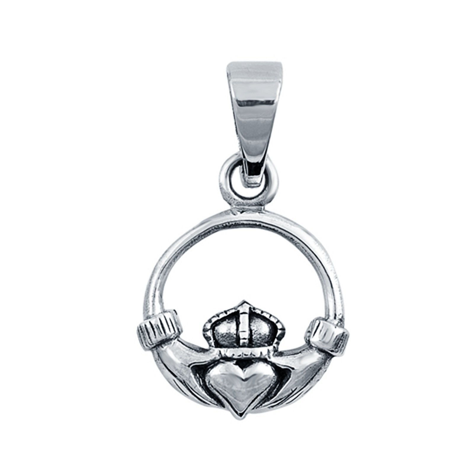 Silver Claddagh Pendant Charm 925 Sterling Silver