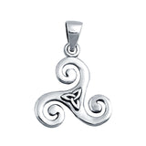 Celtic Swirl Spiral Charm Pendant 925 Sterling Silver Fashion Jewelry