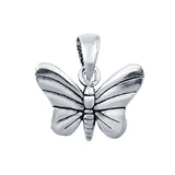 Butterfly Pendant Charm Solid Oxidized 925 Sterling Silver