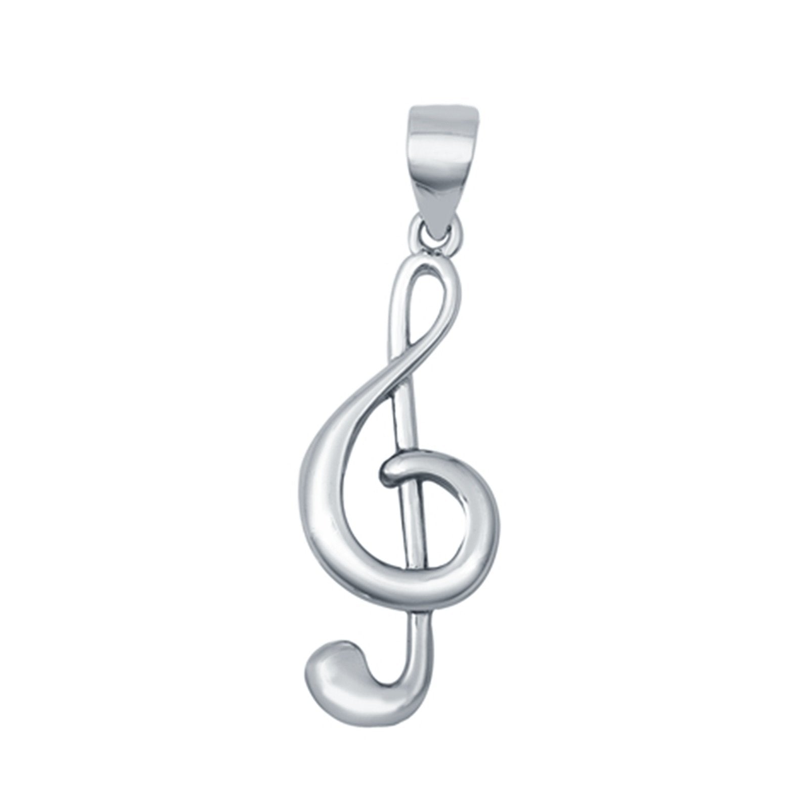 Silver Music Note Charm Pendant 925 Sterling Silver (21mm)