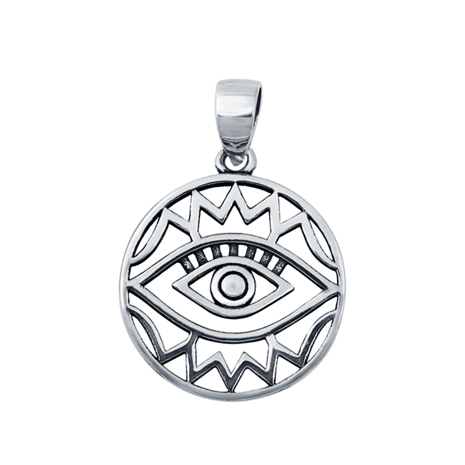 All Seeing Eye Charm Pendant 925 Sterling Silver Fashion Jewelry (16mm)