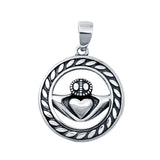 Claddagh Charm Pendant 925 Sterling Silver (18mm)