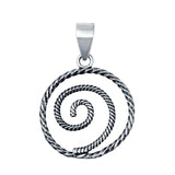 Spiral Charm Pendant 925 Sterling Silver (15mm)