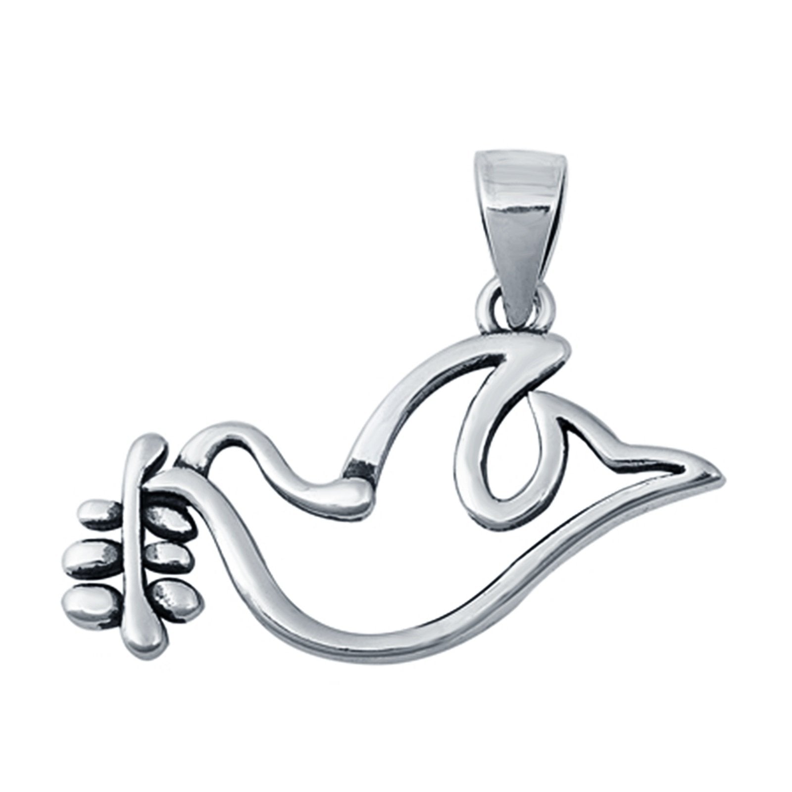Sterling Silver Christian Dove Pendant Charm 925 Sterling Silver