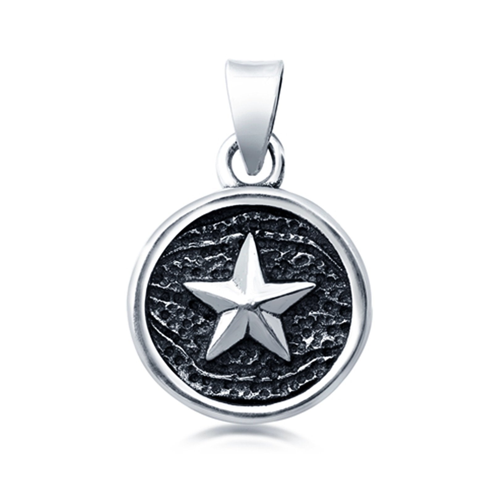 Silver Star Pendant Charm 925 Sterling Silver (12.5mm)