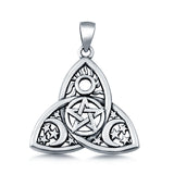 Triquetra Pentagram Charm Pendant 925 Sterling Silver (20mm)