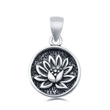 Lotus Pendant Charm 925 Sterling Silver Fashion Jewelry (13mm)
