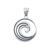 925 Sterling Silver Wave Plain Pendants Fashion Jewelry Gift