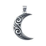 Crescent Moon Plain Pendants Charm 925 Sterling Silver
