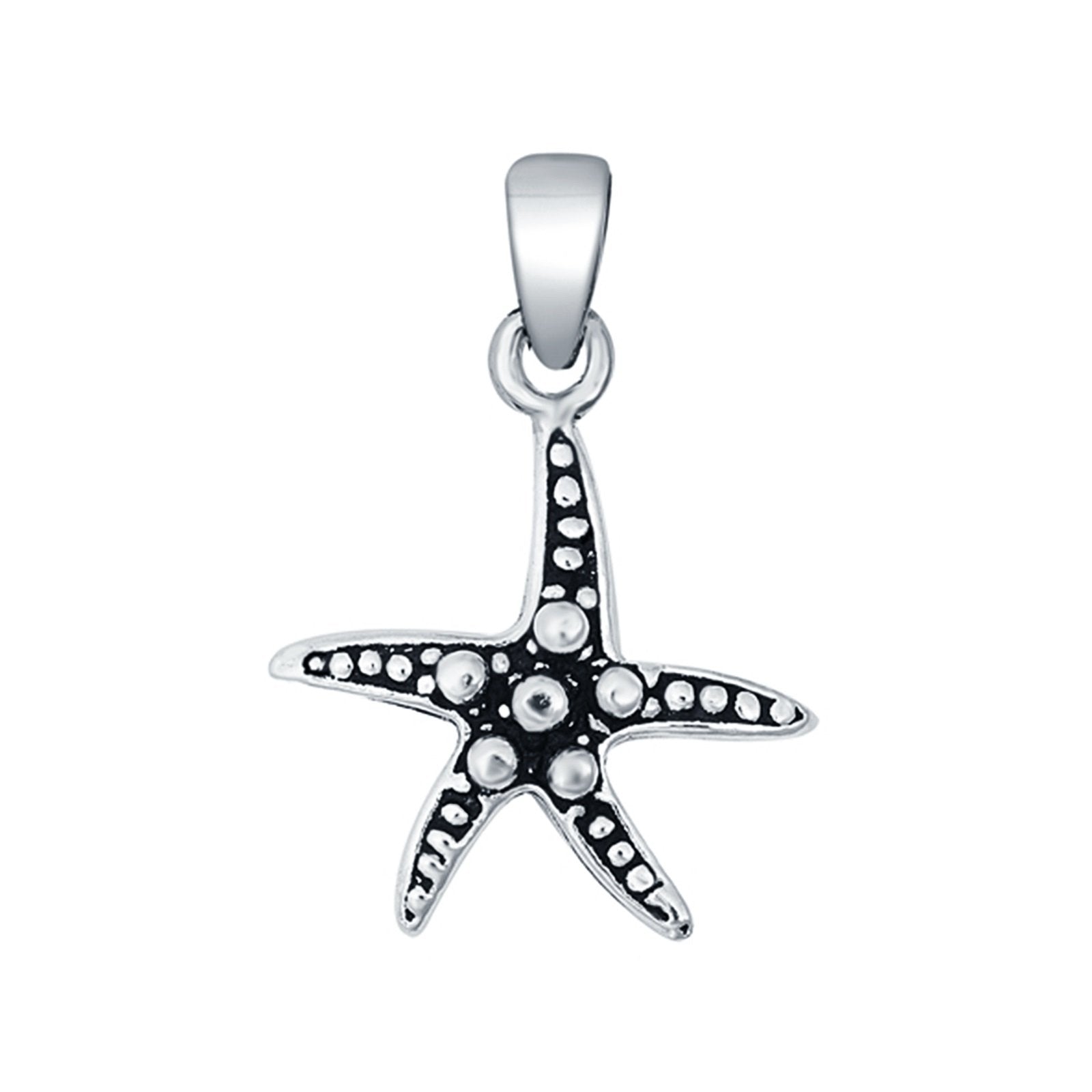Starfish Charm Pendant Star Round 925 Sterling Silver