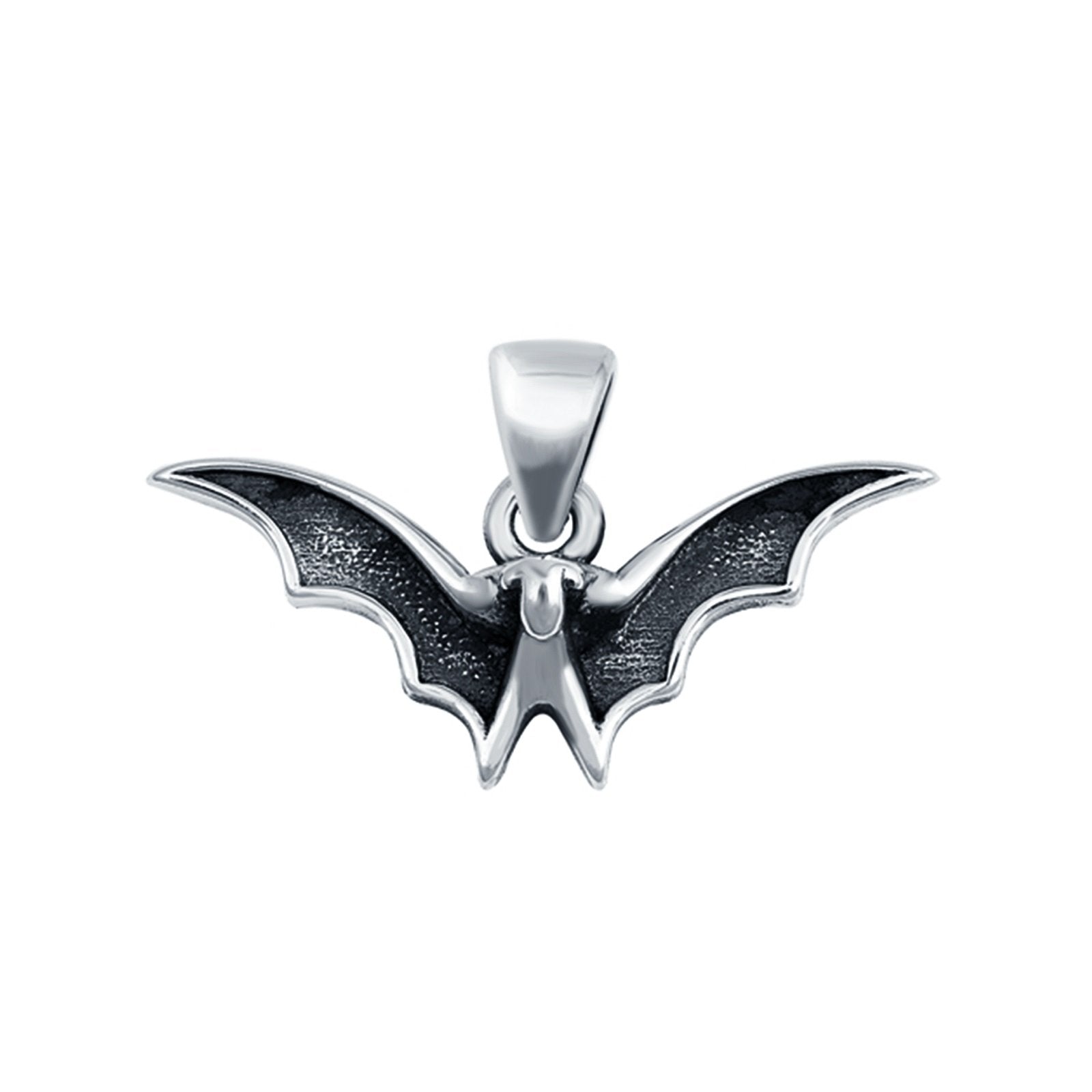 Bat Pendant Charm Round 925 Sterling Silver