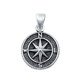 Compass Charm Pendant 925 Sterling Silver