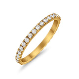Full Eternity Stackable Wedding Rings Yellow Tone, Simulated CZ 925 Sterling Silver