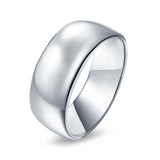 Sterling Silver Wedding Band Ring Round 925 Sterling Silver (10MM)