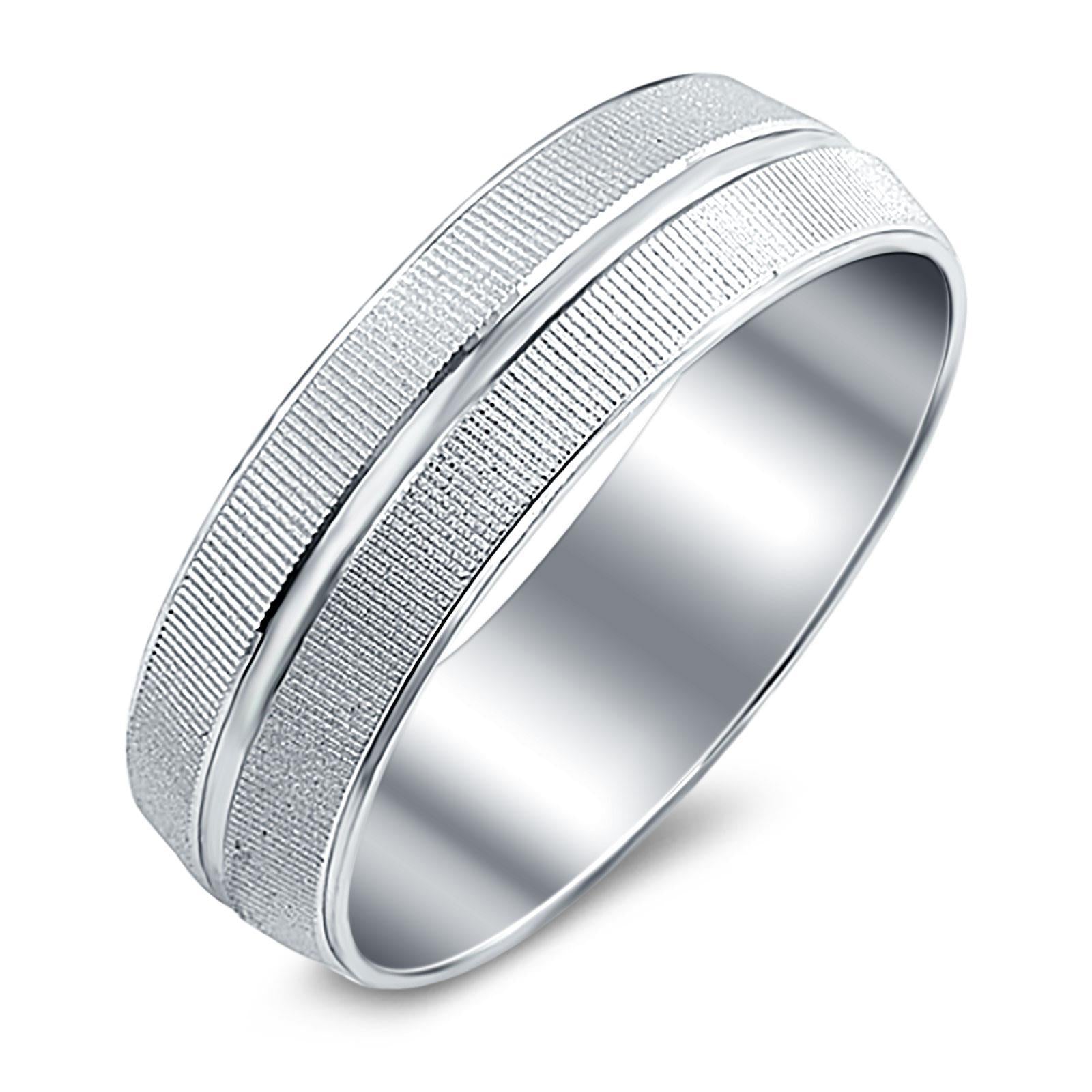 Solid Silver Wedding Band Ring 925 Sterling Silver (6mm)