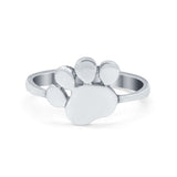 925 Sterling Silver Dainty Paw Print Round Ring Wholesale