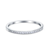 Half Eternity Wedding Band Simulated Cubic Zirconia 925 Sterling Silver
