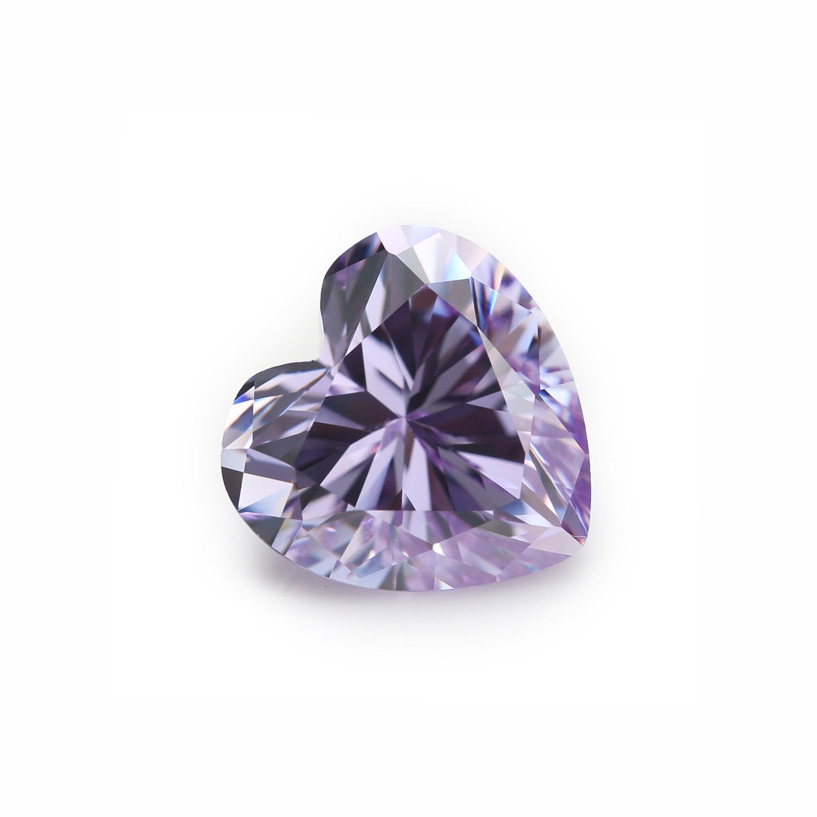 (Pack of 5) Heart Simulated Lavender CZ