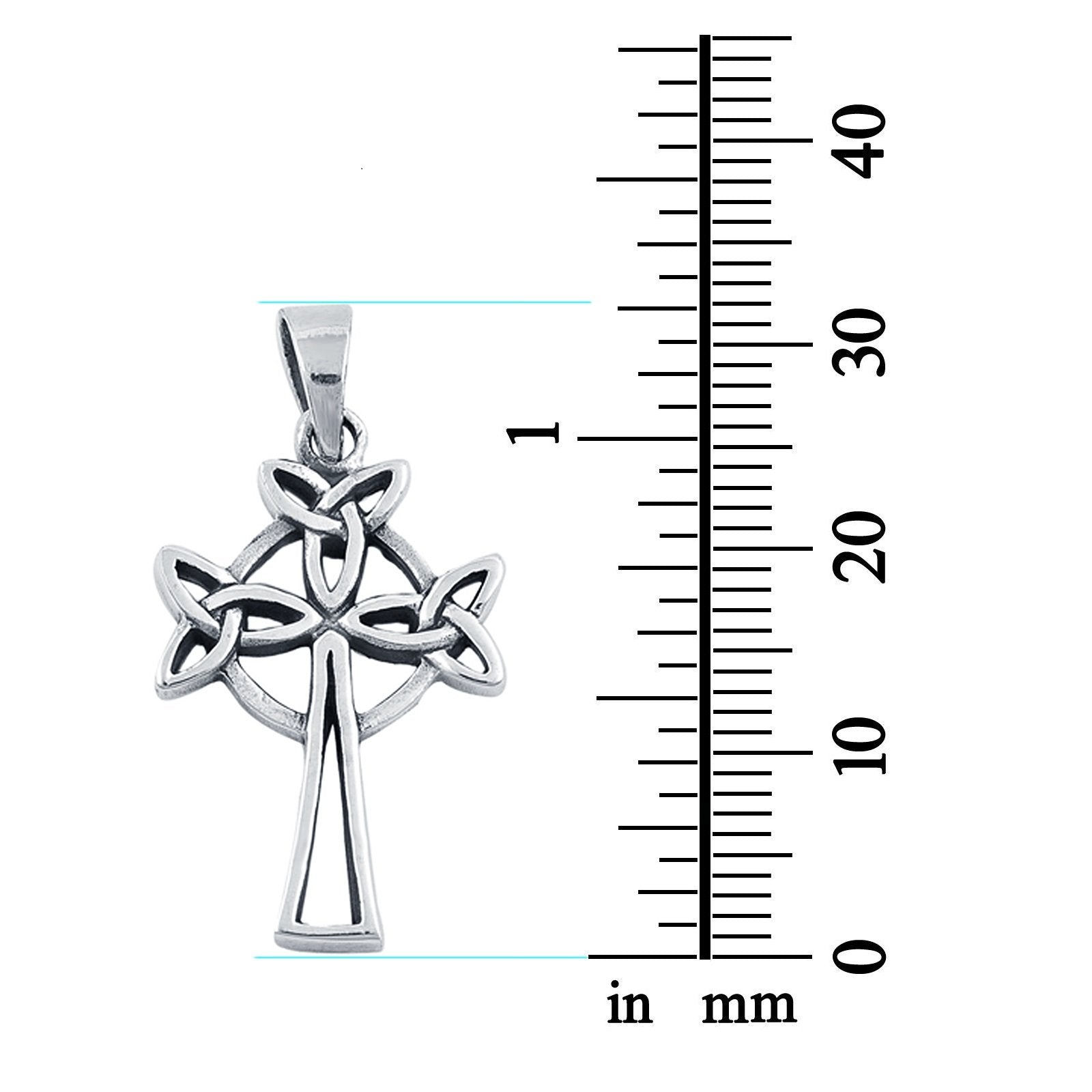 Celtic Design Cross Pendant Charm 925 Sterling Silver