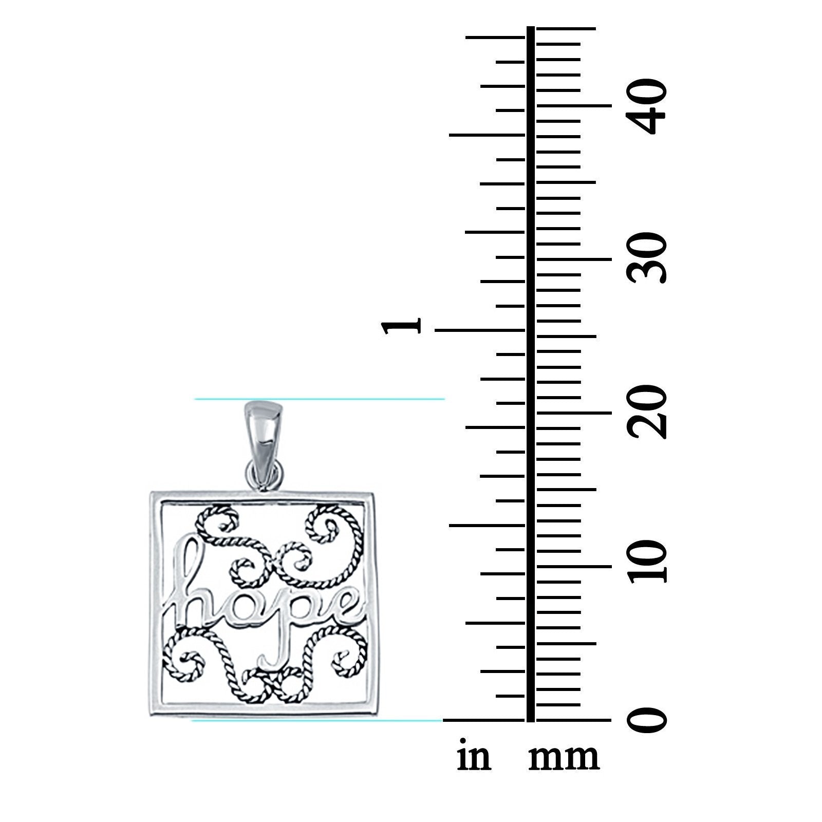 925 Sterling Silver Hope Charm Pendant