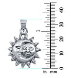Moon and Sun Charm Pendant 925 Sterling Silver