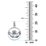 Circle Claddagh Charm Pendant 925 Sterling Silver Fashion Jewelry