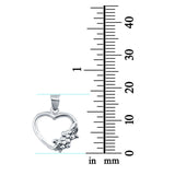 Heart with Flowers Charm Pendant 925 Sterling Silver
