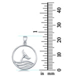 Sterling Silver Whale Tail Pendant Charm 925 Sterling Silver (23mm)