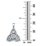 Triquetra Pentagram Charm Pendant 925 Sterling Silver (20mm)