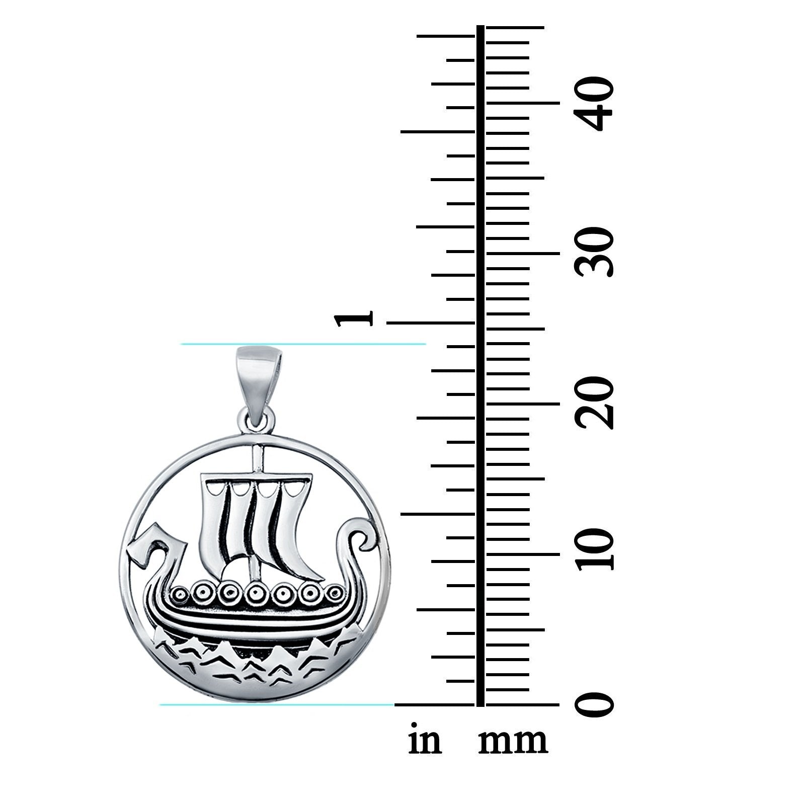 Sailboat Charm Pendant 925 Sterling Silver Fashion Jewelry (24mm)
