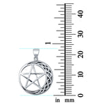 Moon and Star Pendant Charm Round 925 Sterling Silver