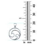 Wave Pendant Charm 925 Sterling Silver Fashion Jewelry