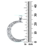 Crescent Moon Charm Pendant Round 925 Sterling Silver Fashion Jewelry