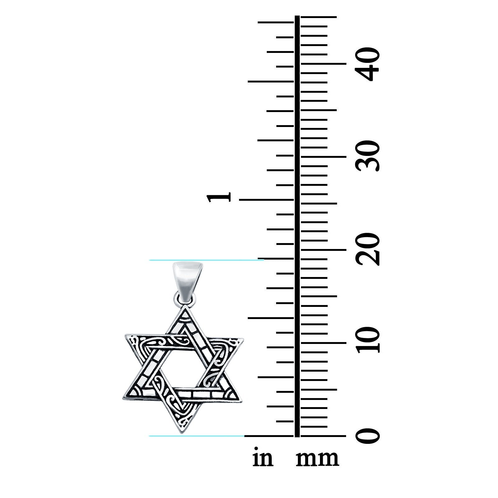 925 Sterling Silver Star of David Charm Pendant Fashion Jewelry
